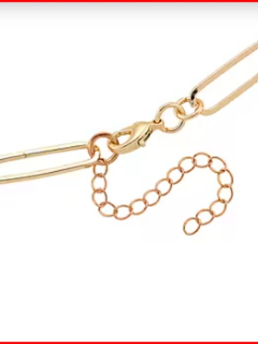 Ruby Color Austrian Crystal Paperclip Chain Necklace - Picture 5 of 5
